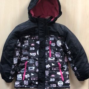 Athletech Girls Black and Pink Winter Jacket Size M 7/8
